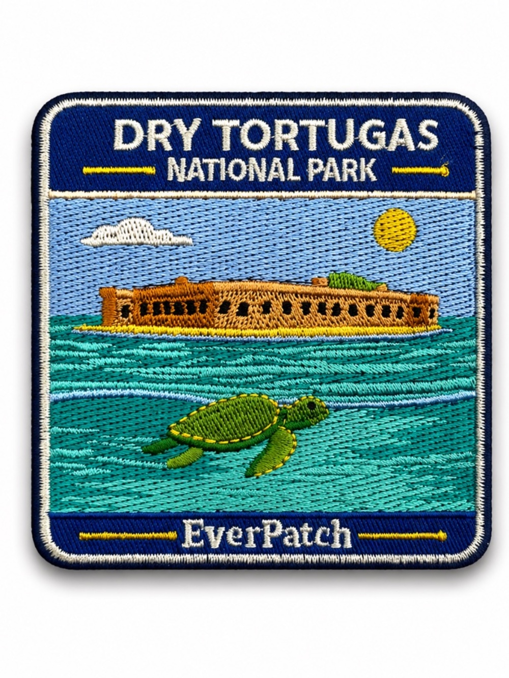 Dry Tortugas National Park Patch, 3 Inch Iron On Embroidered Florida Travel